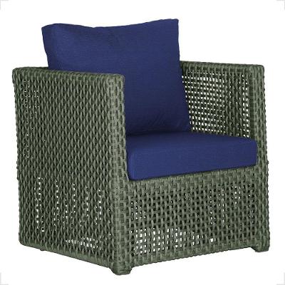 1 Poltrona Madri Alumínio Corda Náutica Estofado 10 Trama Verde