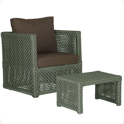 Mesa E 1 Poltrona Madri Corda Náutica Estofado 9 Trama Verde