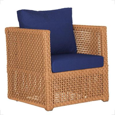 1 Poltrona Madri Alumínio Corda Náutica Estofado 10 Trama Terra Cota