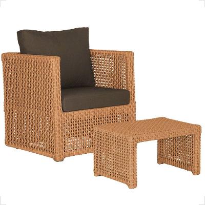 Mesa E 1 Poltrona Madri Corda Náutica Estofado 9 Trama Terra Cota