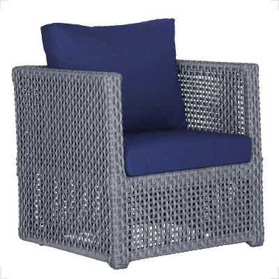 1 Poltrona Madri Alumínio Corda Náutica Estofado 10 Trama Prata