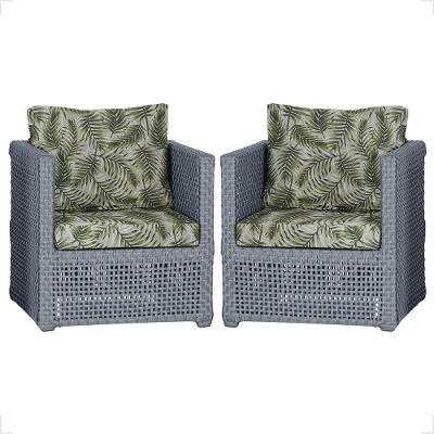 2 Poltronas Madri Alumínio Corda Náutica Estofado 5 Trama Prata