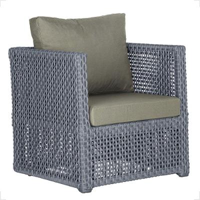 1 Poltrona Madri Alumínio Corda Náutica Estofado 8 Trama Prata