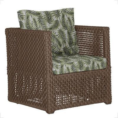 1 Poltrona Madri Alumínio Corda Náutica Estofado 5 Trama Marrom