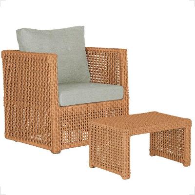 Mesa E 1 Poltrona Madri Corda Náutica Estofado 3 Trama Terra Cota