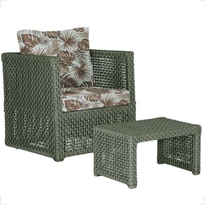 Mesa E 1 Poltrona Madri Corda Náutica Estofado 6 Trama Verde