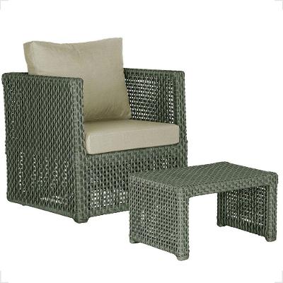 Mesa E 1 Poltrona Madri Corda Náutica Estofado 7 Trama Verde