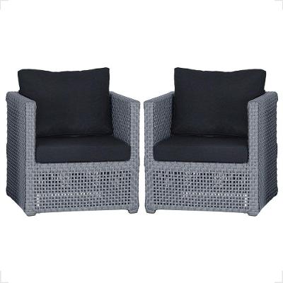 2 Poltronas Madri Alumínio Corda Náutica Estofado 12 Trama Prata