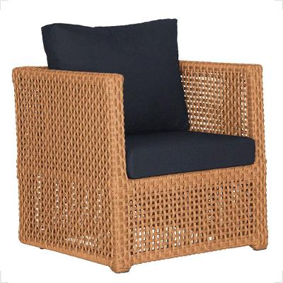 1 Poltrona Madri Alumínio Corda Náutica Estofado 12 Trama Terra Cota