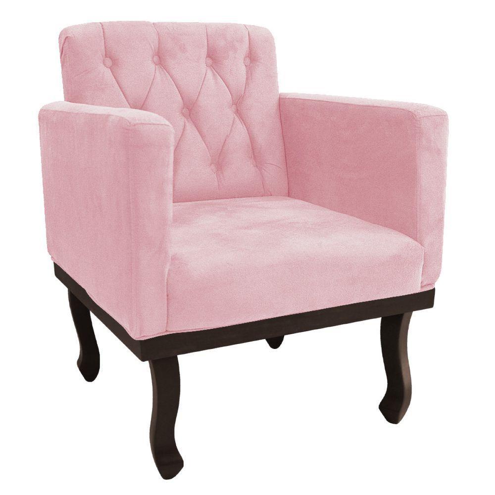 Kit Diva Recamier Diana 185cm Lado Esquerdo e 01 Poltrona Classic Suede Rosa Bebê - 2