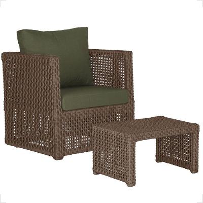 Mesa E 1 Poltrona Madri Corda Náutica Estofado 13 Trama Marrom