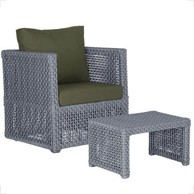 Mesa E 1 Poltrona Madri Corda Náutica Estofado 13 Trama Prata