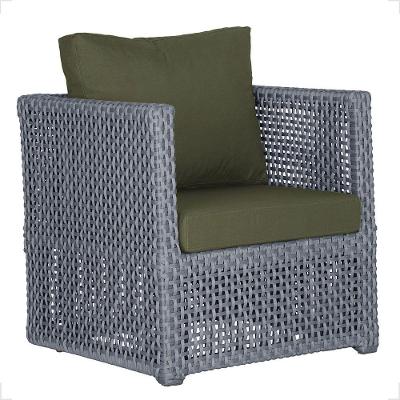 1 Poltrona Madri Alumínio Corda Náutica Estofado 13 Trama Prata