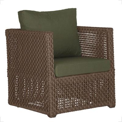 1 Poltrona Madri Alumínio Corda Náutica Estofado 13 Trama Marrom