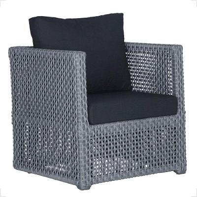 1 Poltrona Madri Alumínio Corda Náutica Estofado 12 Trama Prata