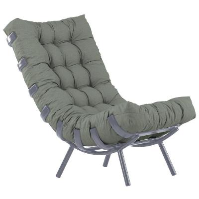 Kit Almofada Poltrona Costela Alumínio Decorativo Sala Cinza