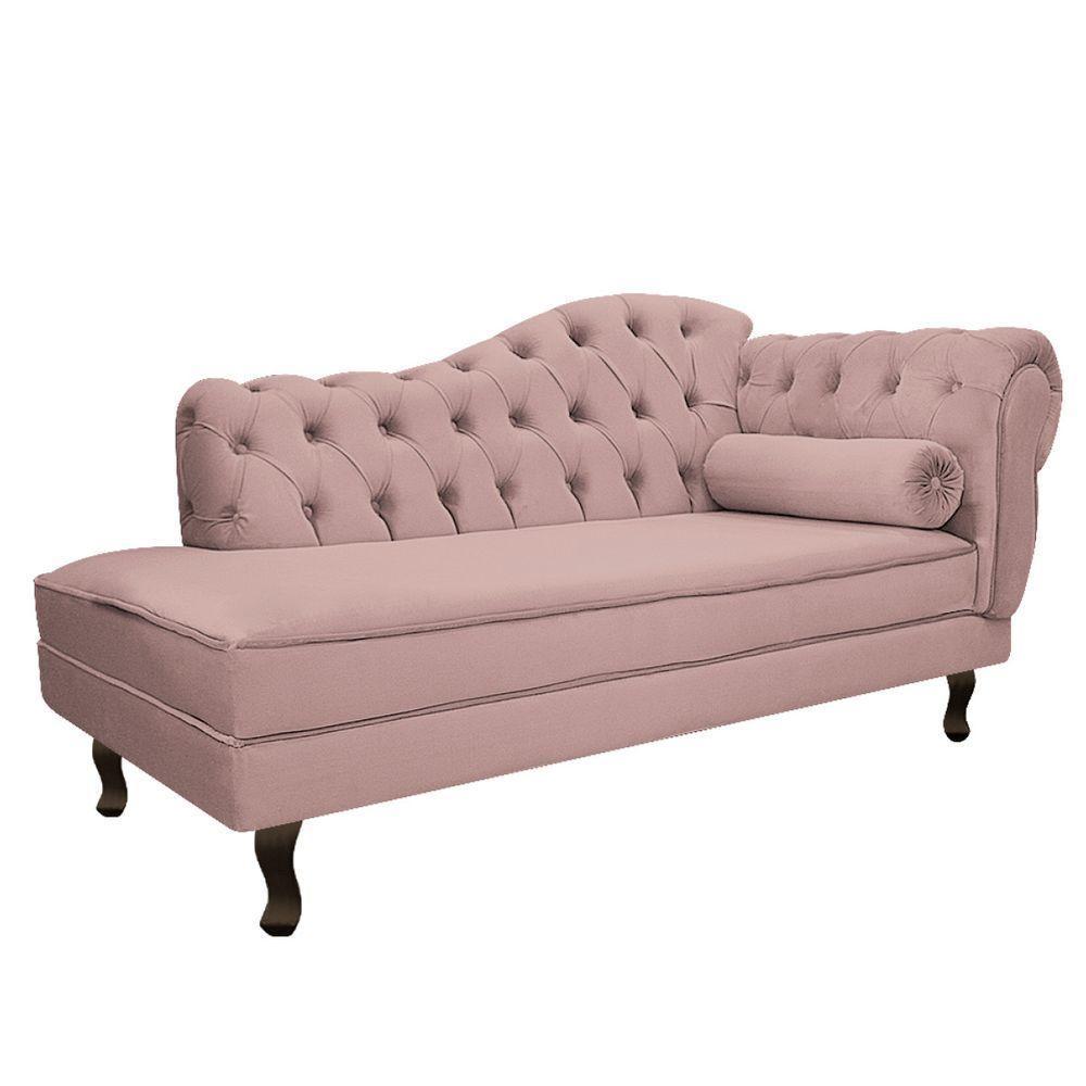 Kit Diva Recamier Diana 130cm Lado Esquerdo e 02 Poltronas Julia Linho Rosê - 5