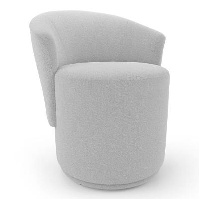 Poltrona Orgânica Living Mavi Fixa Bouclê Cinza Claro - Desk Design