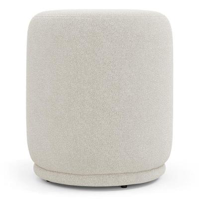 Puff Decorativo Orgânico Living Mavi Bouclê Creme - Desk Design