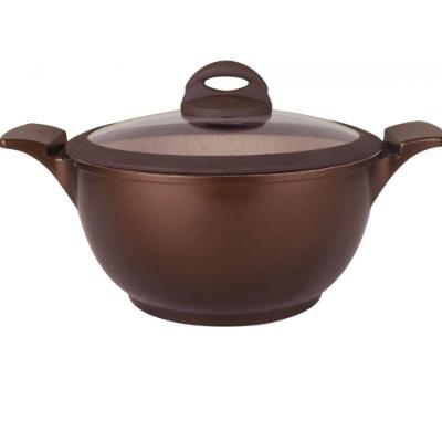 Caçarola Com Tampa De Vidro Inducao 6,2L Cerâmico Marron