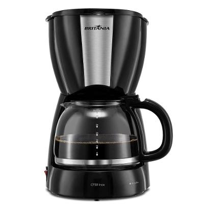 Cafeteira Elétrica Britânia CP30 Inox 30 Xícaras Preta 1 e 2L 800W 110V