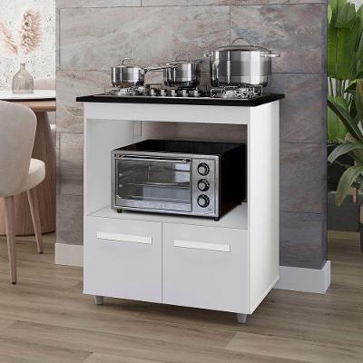 Balcão Cali Para Cooktop 5 Bocas 2 Portas Cozinha Mb1 75cm Cor Branco