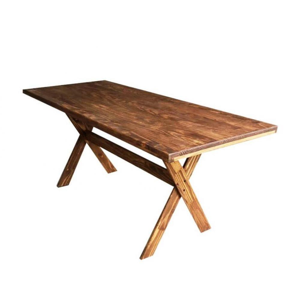 Mesa com 2 Bancos 1,90m de Madeira Maciça Moveis Adelin - 4