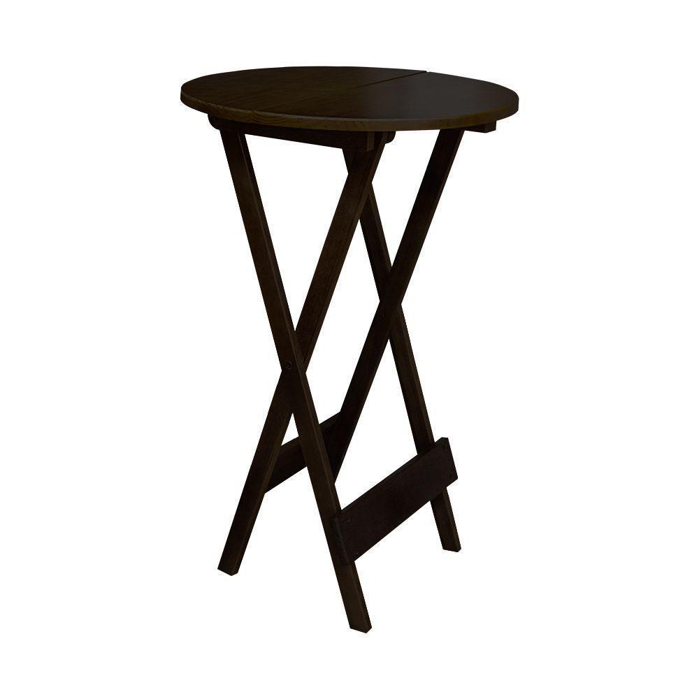 Mesa Bistrô Dobrável De Madeira Maciça -Marrom - Marrom - 1