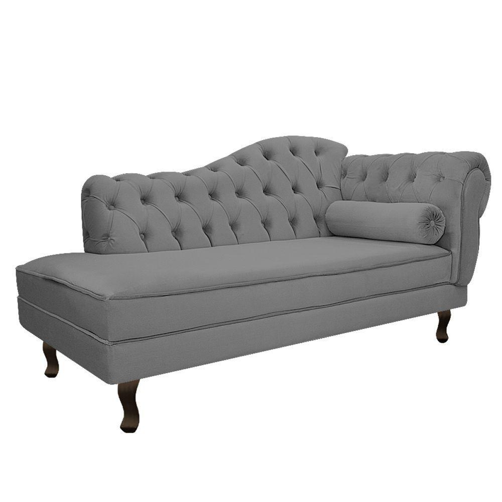 Kit Diva Recamier Diana 160cm Lado Esquerdo e 02 Poltronas Julia Suede Cinza - 5