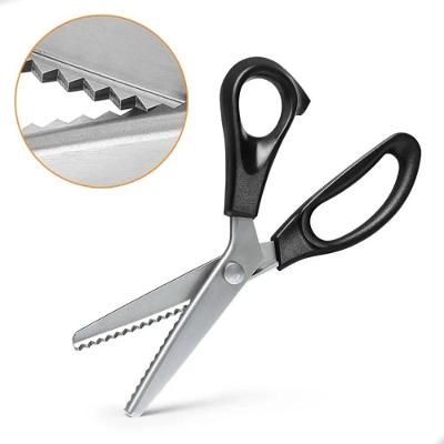 Tesoura Escalope Picotar Profissional Artesanato Tecido Cor Preto