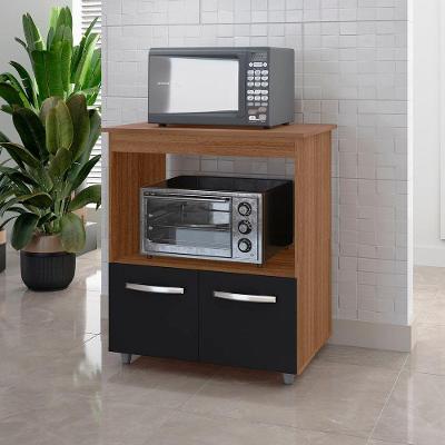 Armário Multiuso Lira 2 Portas Cozinha Mb1 Cor Savana Preto Pc