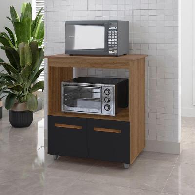 Armário Multiuso Lira 2 Portas Cozinha Mb1 Cor Savana Preto
