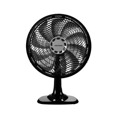 Ventilador Oscilante De Mesa Ventisol Turbo 10 Pás 40cm Preto/cinza 110V