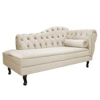 Kit Diva Recamier Diana 185cm Lado Esquerdo e 01 Poltrona Classic Suede Bege - 3