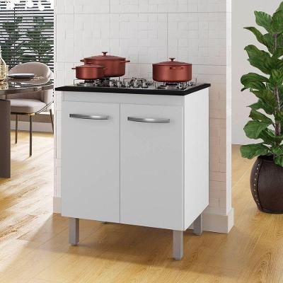 Balcão Vani Para Cooktop 5 Bocas 2 Portas Cozinha Mb1 70cm Cor Branco Pc