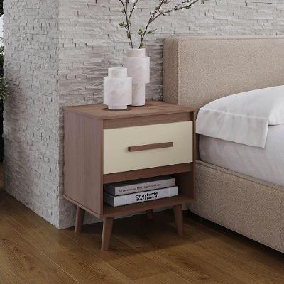 Mesa De Cabeceira Ipê 1 Gaveta Mb1 Cor Savana Off White