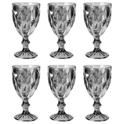 Jogo De Taça Vidro Milbali Art House Bali 6 Taças 320ml Zein Grafite