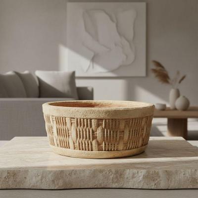 Cachepot Vaso De Cimento Redondo Grande 25x25x10 Cm Decoração Jardim