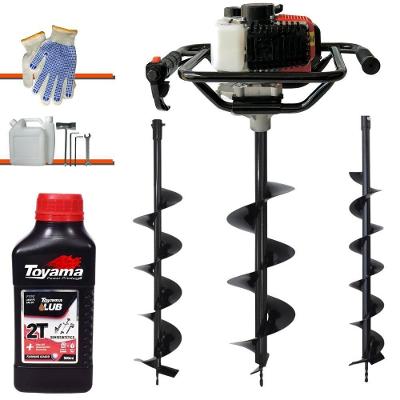 Trado Motorizado + Brocas 80x20 80x25 80x30 + óleo Stihl 2t