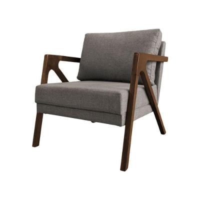 Poltrona Sala De Estar Base Madeira Maciça Monique Mel Grafite Linho