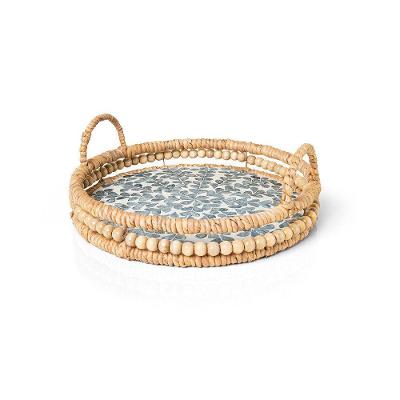 Bandeja Copa E Cia Fiber Shell Wood Circular 37 Cm