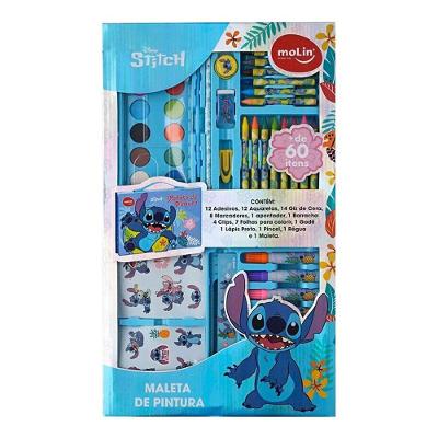 Estojo Maleta De Pintura Infantil Stitch 31331 Azul - Molin