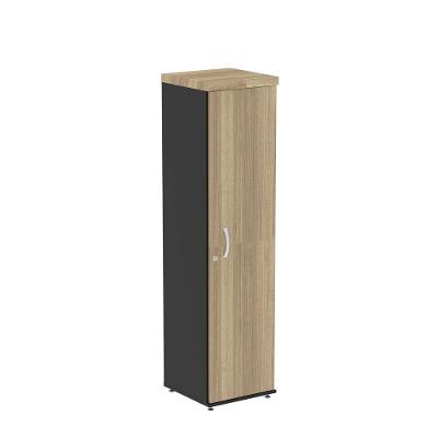 Torre Nicho Com 4 Prateleiras E Uma Porta Pivotante Pe40 Preto-noce Naturalle