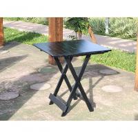 Mesa Dobrável 70x70 Retrátil De Madeira Preto - 4