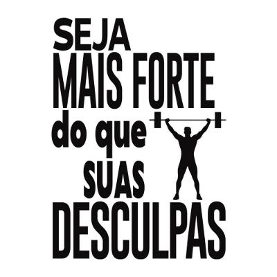 Adesivo De Parede Decorativo Com Frase Para Academia Cor Preto