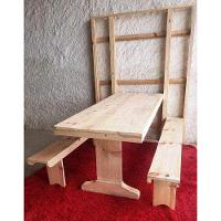 Mesa Parede com 2 Bancos Dobrável 1,5m Sem Pintura Madeira - 5