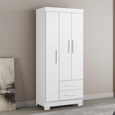 Guarda-roupa 3 Portas 2 Gavetas Branco Flex Nt5000 Notável Móveis Branco