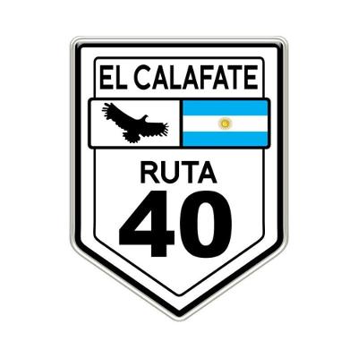 Adesivo Resinado El Calafate Ruta 40 Vinil 6,2x8cm Cor Preto