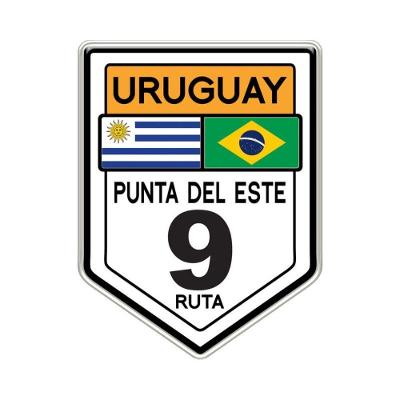 Adesivo Resinado Uruguay Punta Del Este Ruta 9 6,2x8cm Cor Preto