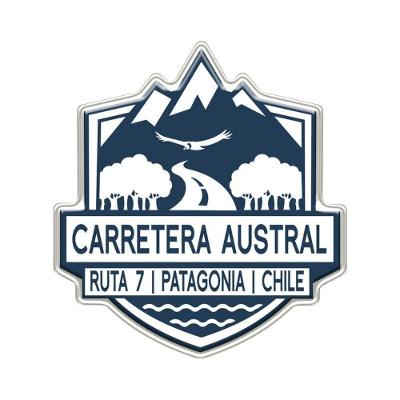 Adesivo Resinado Carretera Austral Ruta 7 Chile 6,6x7,1cm Cor Preto